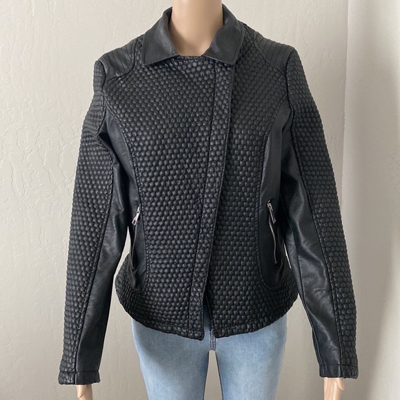 ii Sisters Zip-Up Moto Faux Leather & Faux Fur Jacket - Picture 9 of 16